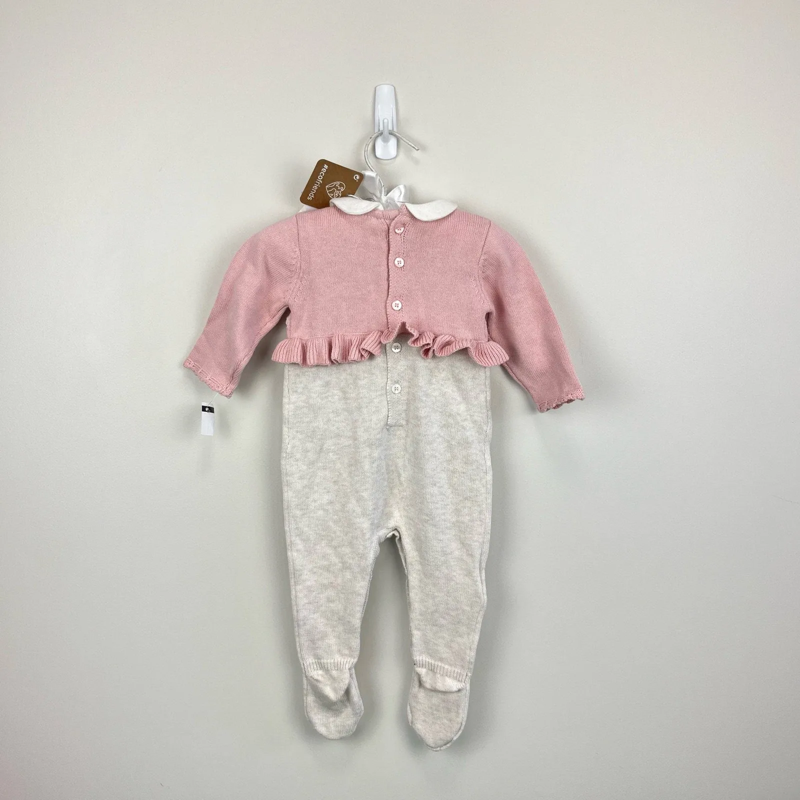 VIP Favorite Mayoral Baby Girls Rose Knitted Bow Romper 2-4 Months NWT  Ends Soon!