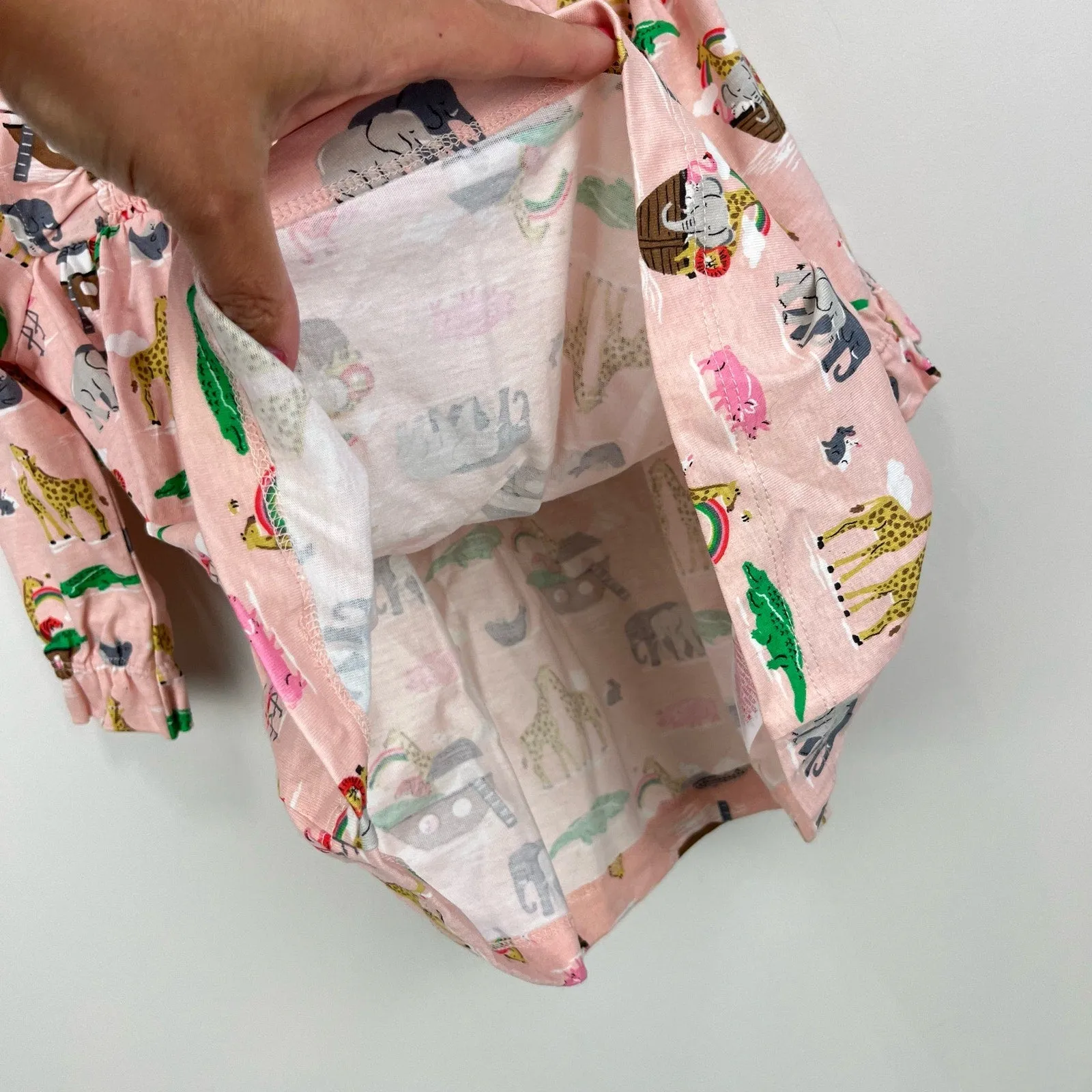 VIP Favorite Mini Boden Printed Jersey Dress Provence Pink Dusty Animals 9-12 Months  Almost Sold Out!