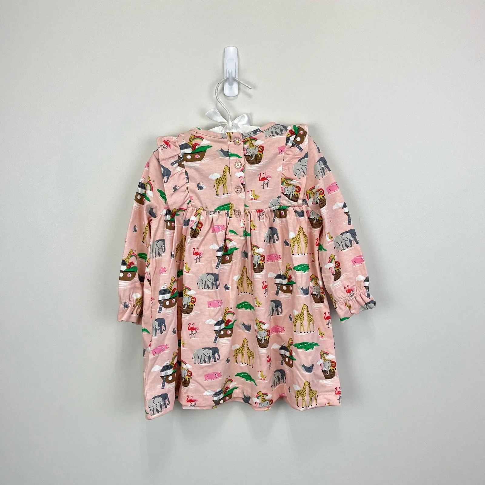VIP Favorite Mini Boden Printed Jersey Dress Provence Pink Dusty Animals 9-12 Months  Almost Sold Out!