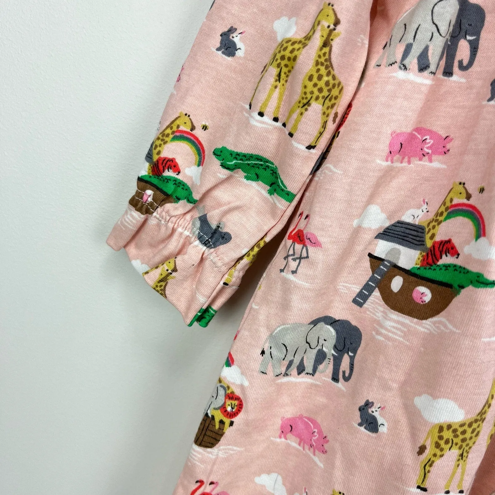 VIP Favorite Mini Boden Printed Jersey Dress Provence Pink Dusty Animals 9-12 Months  Almost Sold Out!