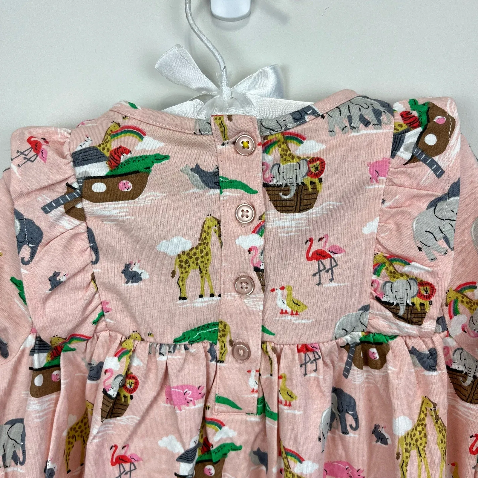 VIP Favorite Mini Boden Printed Jersey Dress Provence Pink Dusty Animals 9-12 Months  Almost Sold Out!