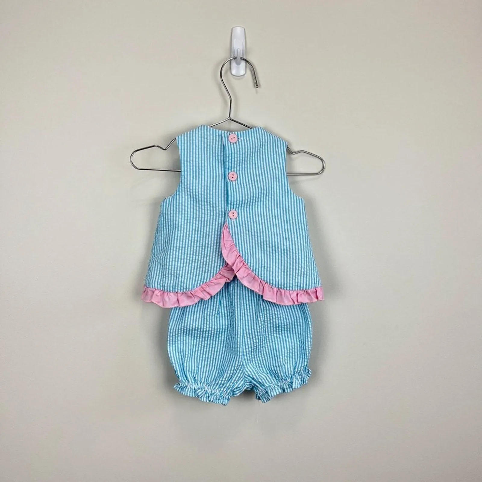 VIP Favorite The Bailey Boys Blue Seersucker Mermaid Outfit 3 Months  Going Fast!