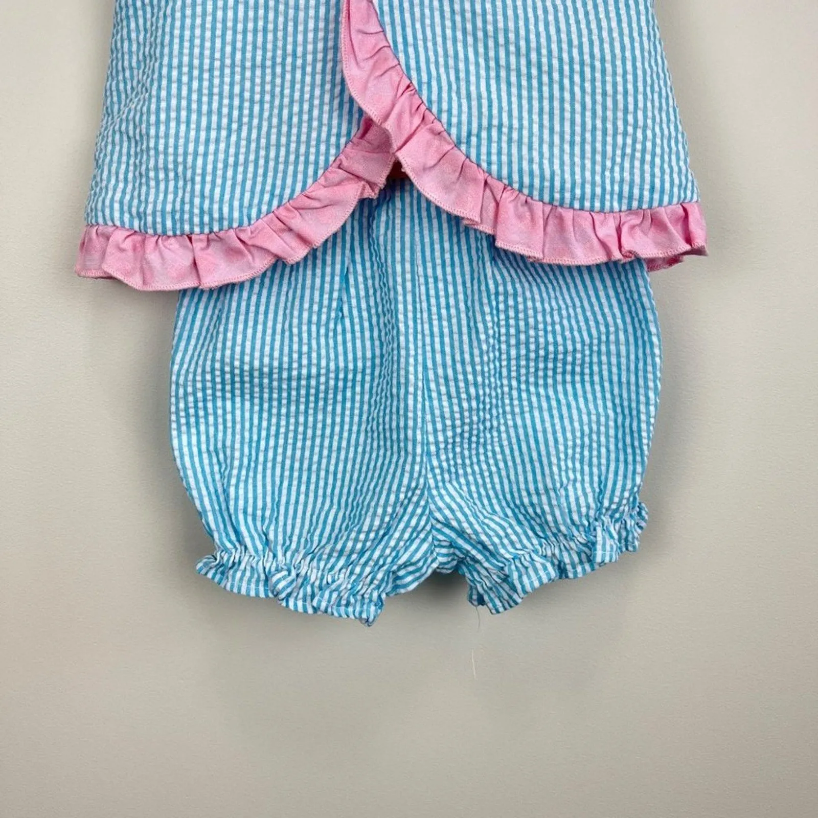 VIP Favorite The Bailey Boys Blue Seersucker Mermaid Outfit 3 Months  Going Fast!
