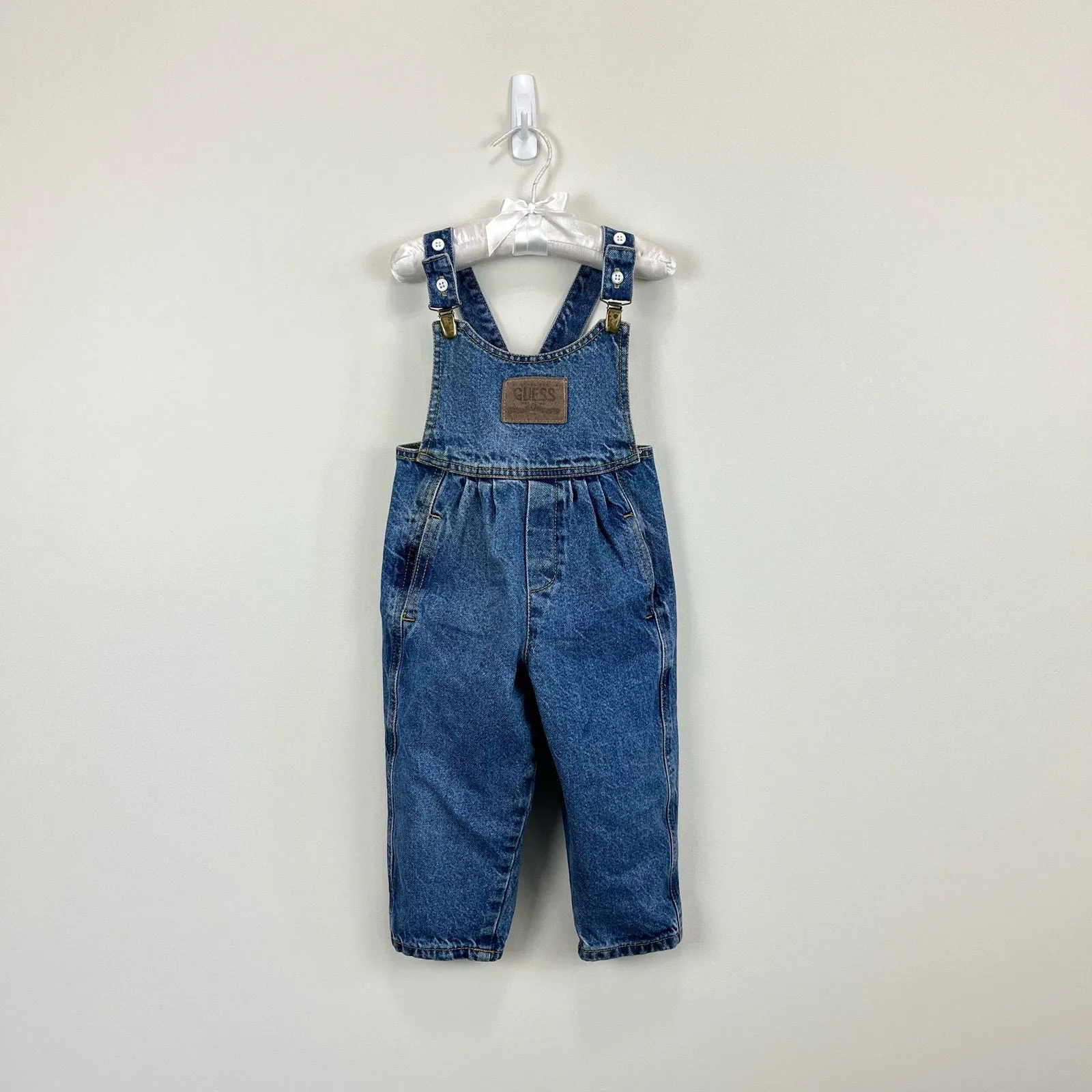 VIP Favorite Vintage Guess Leather Patch Overalls 2T USA  Last Chance!