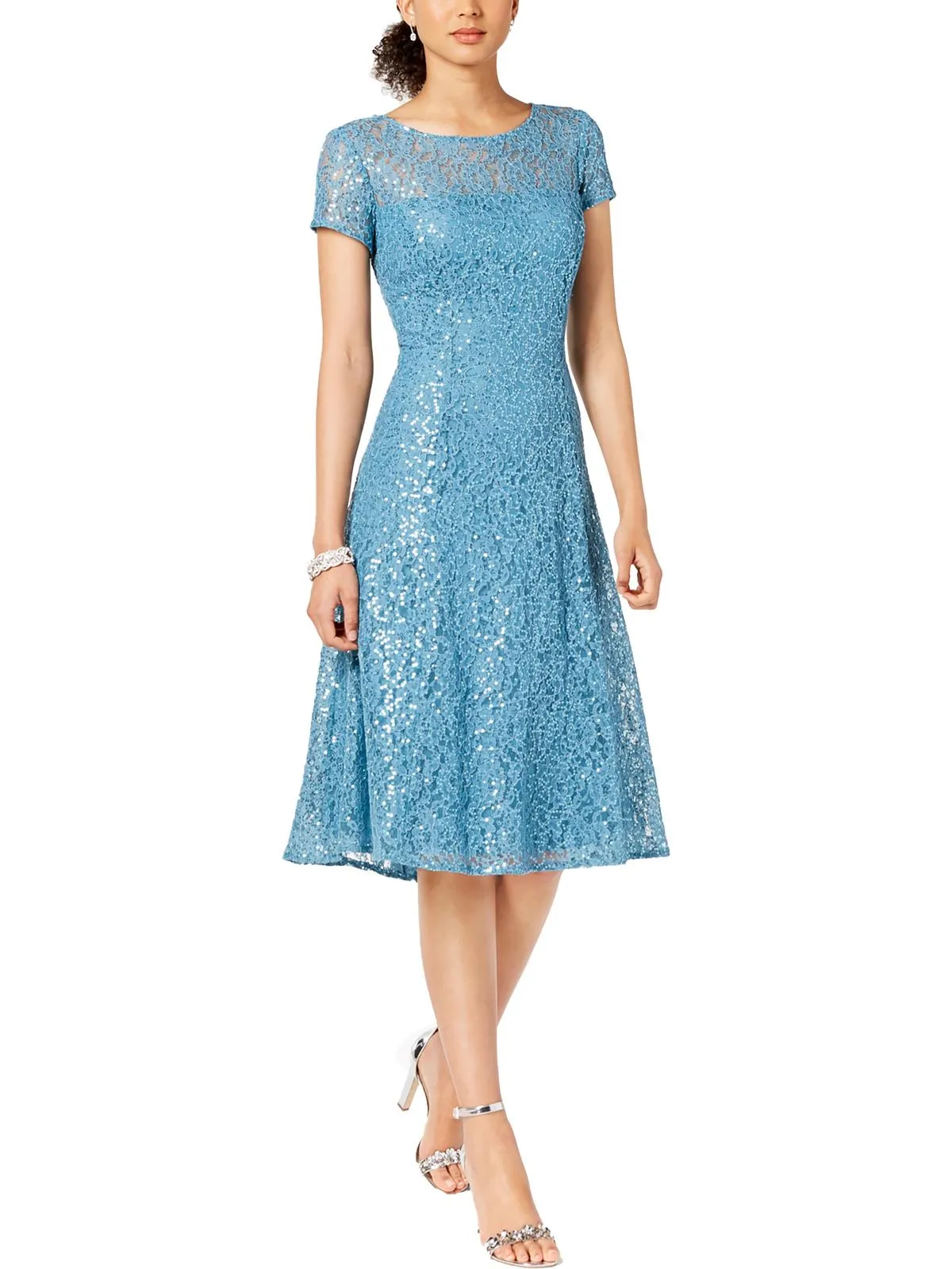 VIP Favorite Womens Lace Sequined Midi Dress  Limited Release!