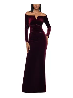 VIP Favorite Womens Velvet Off-The-Shoulder Maxi Dress  Limited Stock!