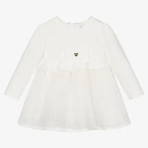 White Heart Plumeti Chiffon Dress