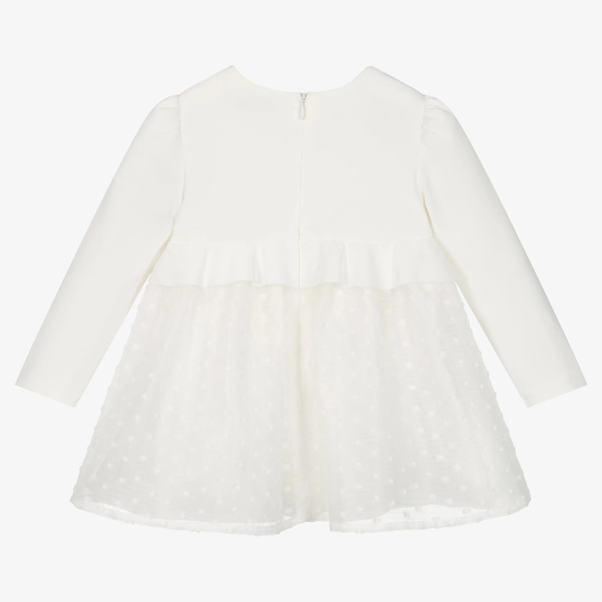 White Heart Plumeti Chiffon Dress