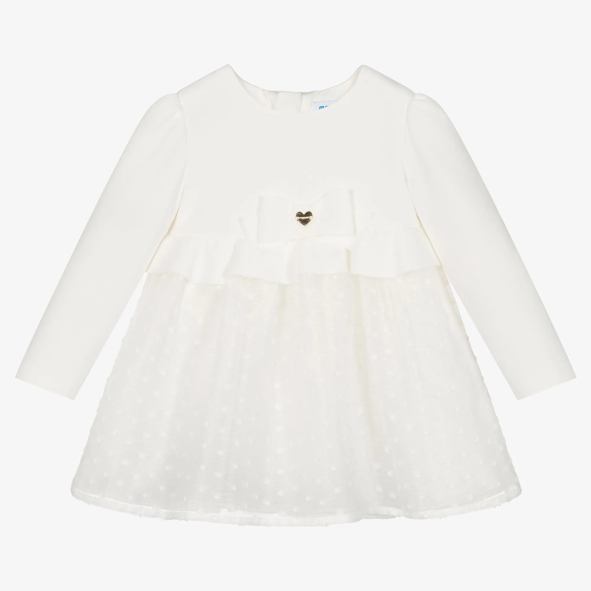 White Heart Plumeti Chiffon Dress