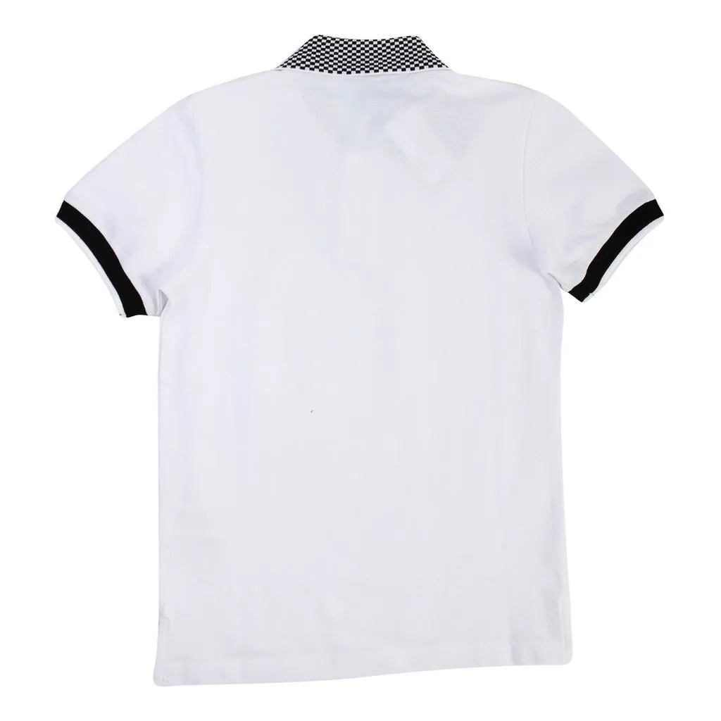 White Textured Collar Polo