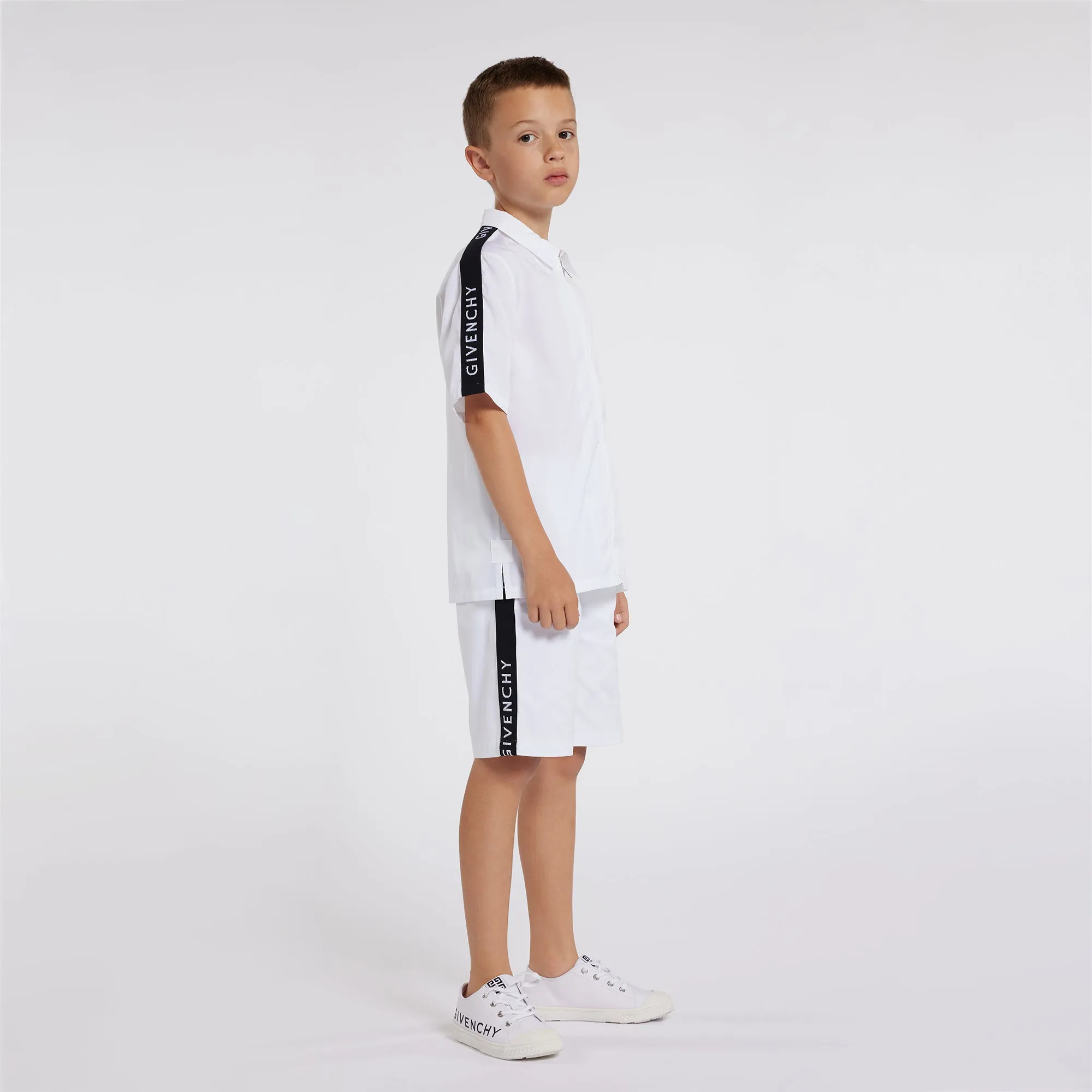 White Zip Up T-Shirt