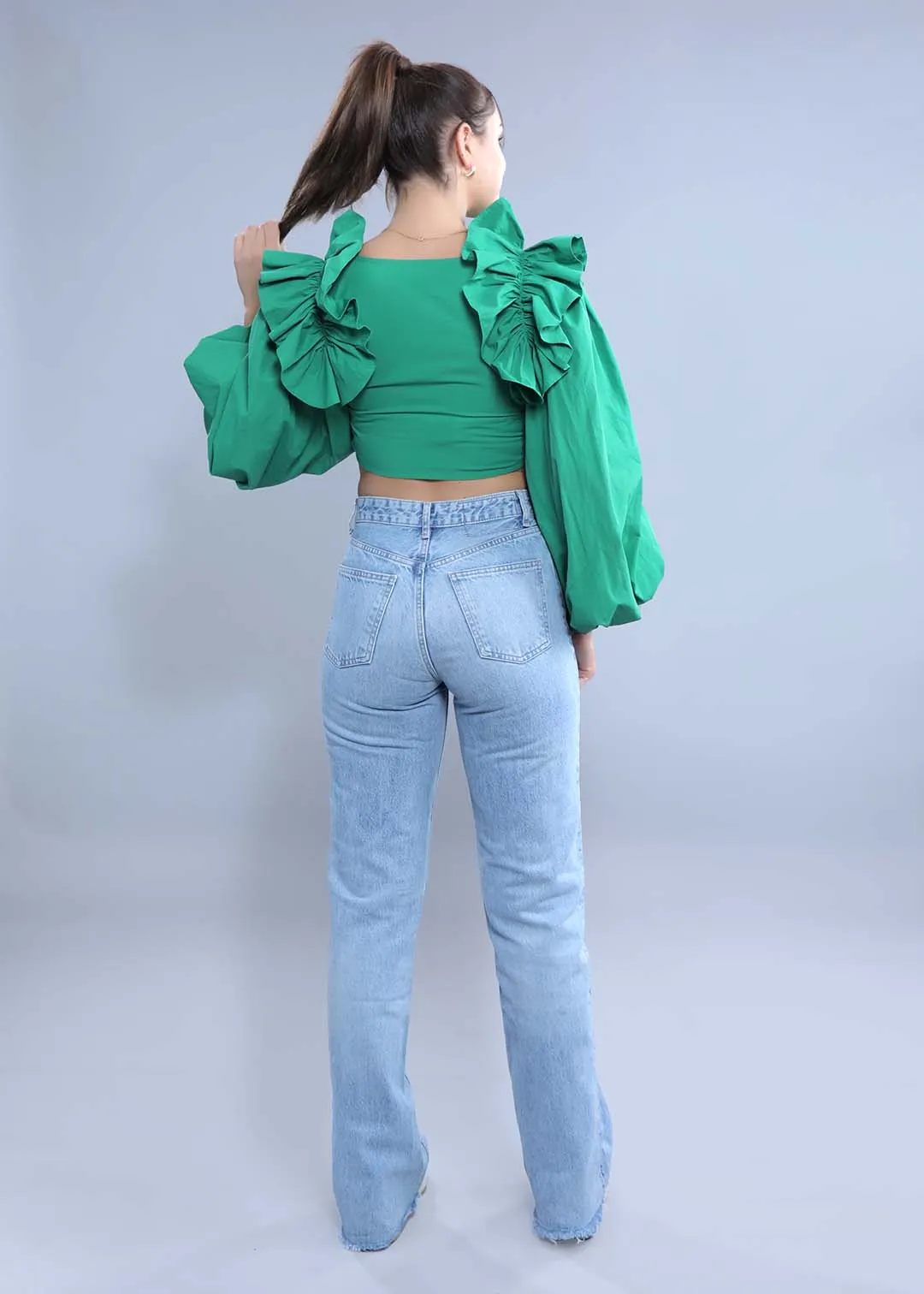 Women's Fitted Top with Balloon Sleeves French Theory