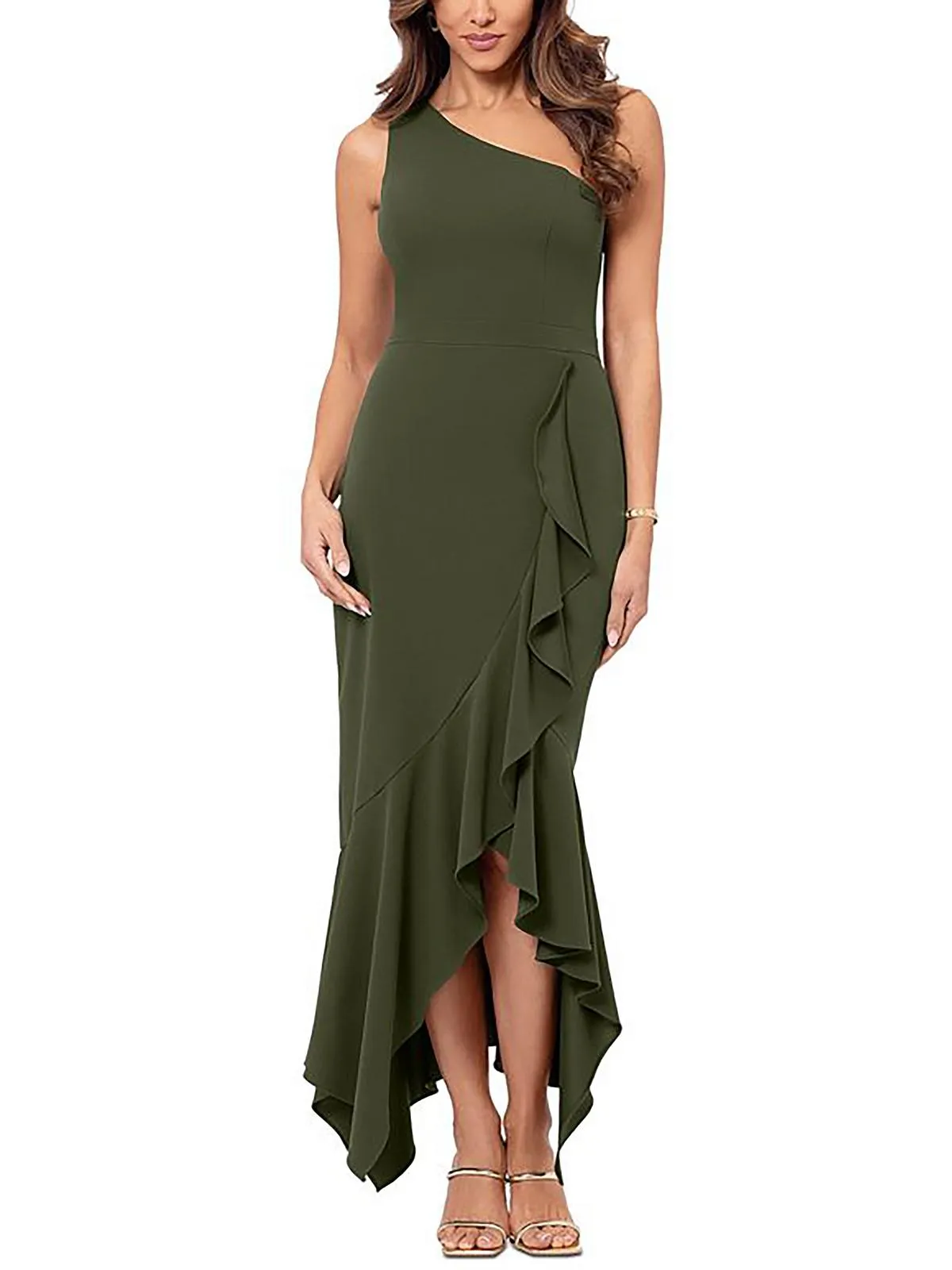 Womens Panel Hi Low Cocktail and Party Dress