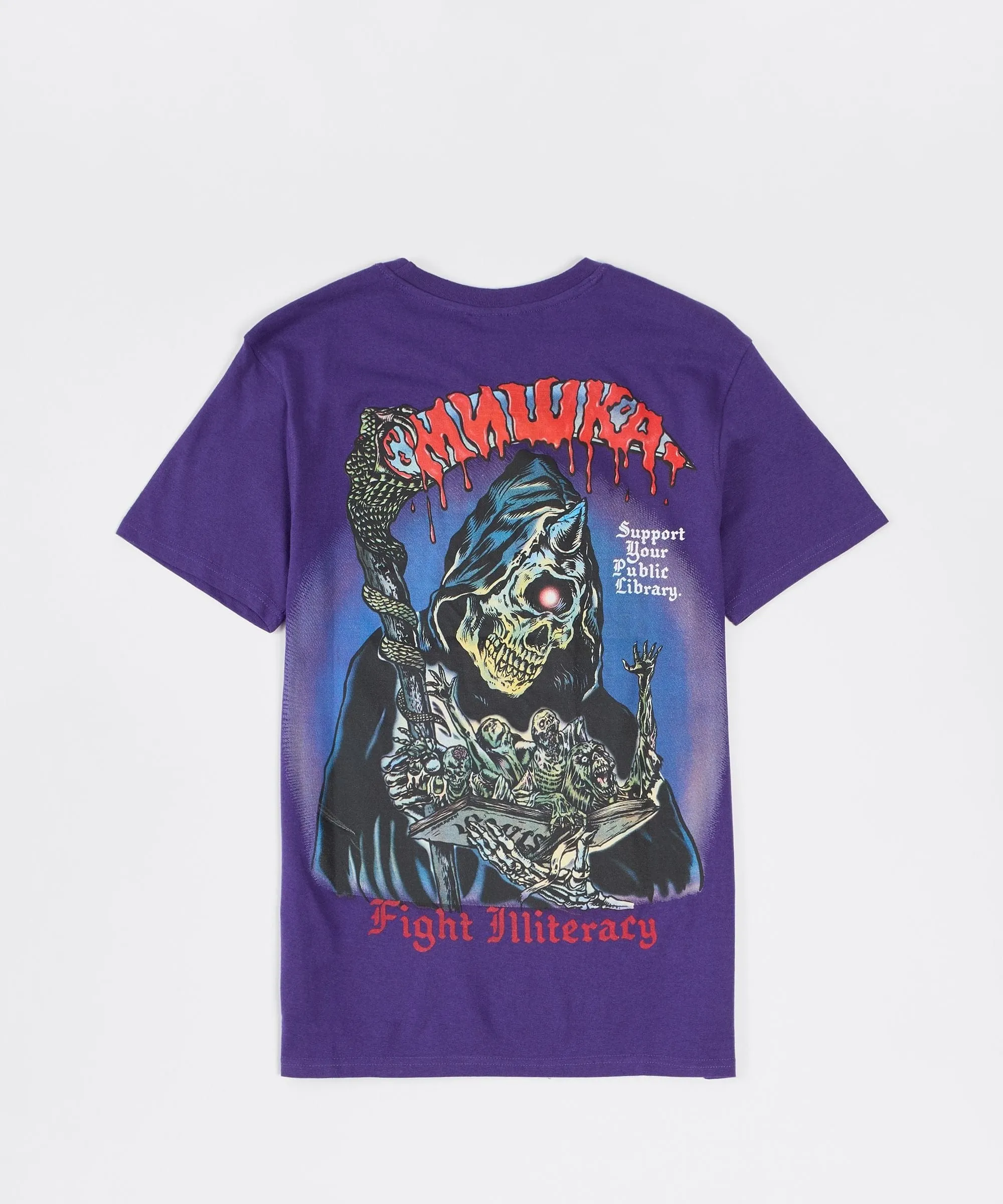 Worth Every Penny Mishka Fight Illiteracy Short Sleeve Tee - Purple  Stylish & Comfortable