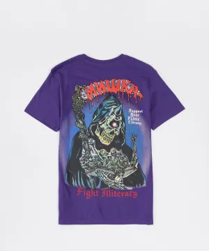 Worth Every Penny Mishka Fight Illiteracy Short Sleeve Tee - Purple  Stylish & Comfortable