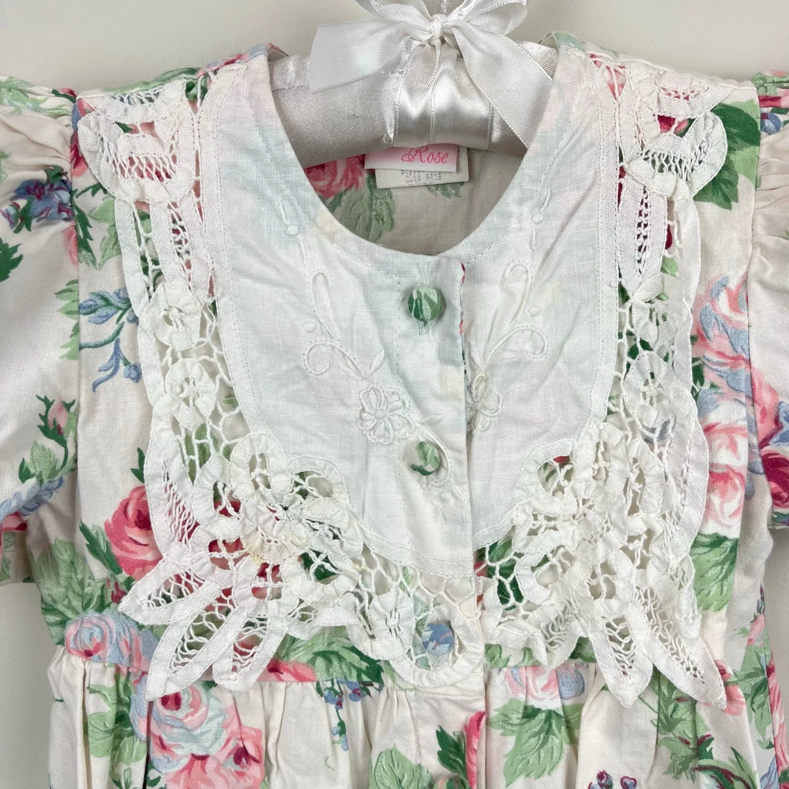 Worth Every Penny Vintage Allison Rose Hand Embroidered Floral Dress 5T USA  Limited Release!