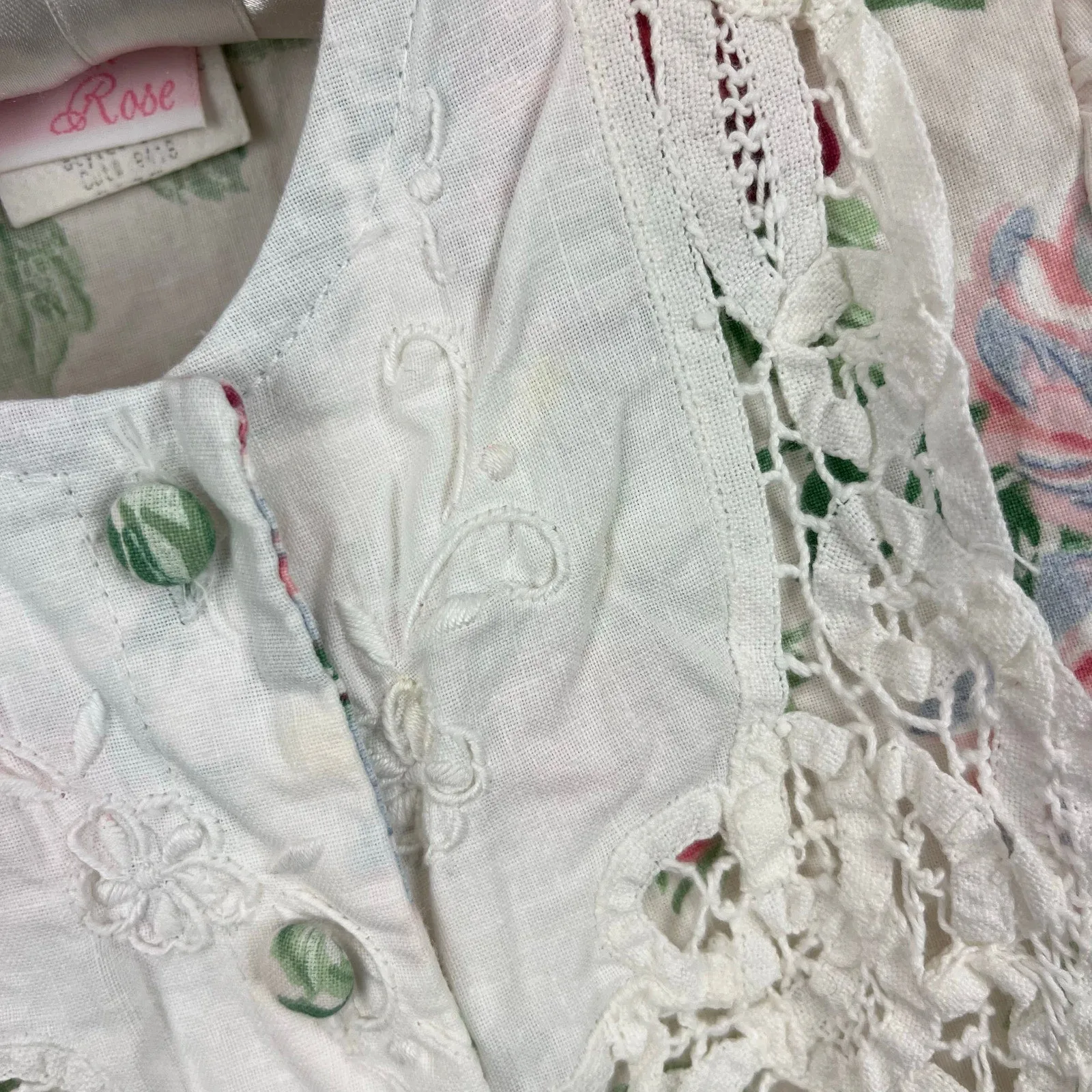 Worth Every Penny Vintage Allison Rose Hand Embroidered Floral Dress 5T USA  Limited Release!