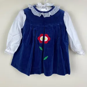 Worth Every Penny Vintage Her Majesty Blue Velvet Flower Dress 12 M  Almost Gone!