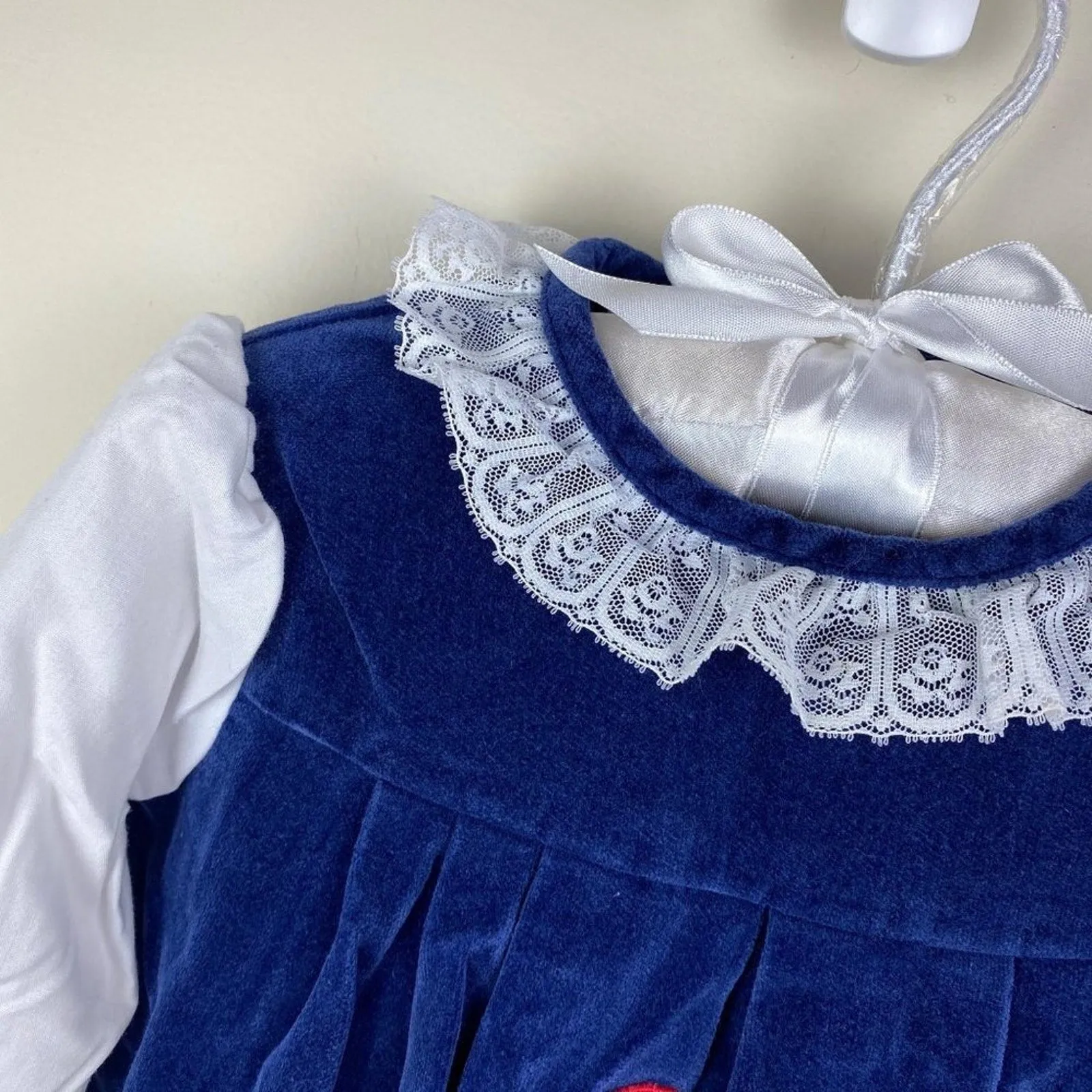 Worth Every Penny Vintage Her Majesty Blue Velvet Flower Dress 12 M  Almost Gone!