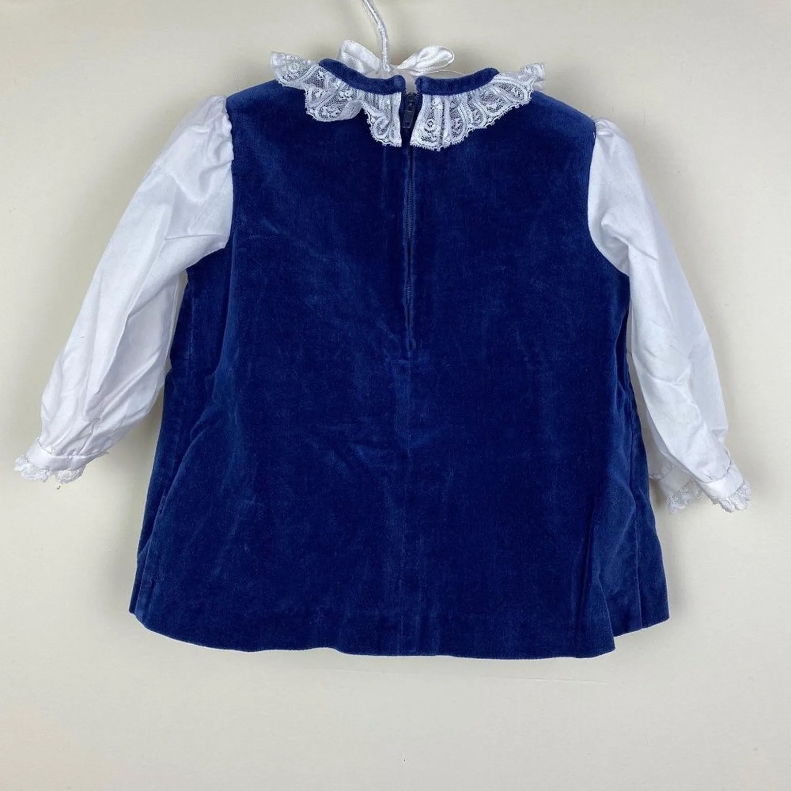 Worth Every Penny Vintage Her Majesty Blue Velvet Flower Dress 12 M  Almost Gone!