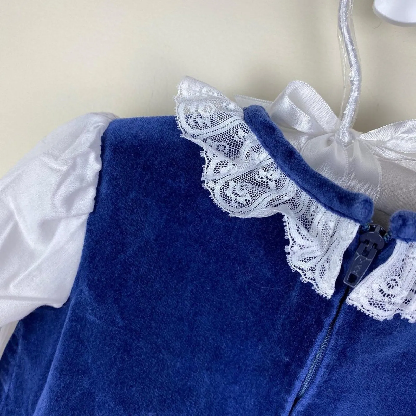Worth Every Penny Vintage Her Majesty Blue Velvet Flower Dress 12 M  Almost Gone!