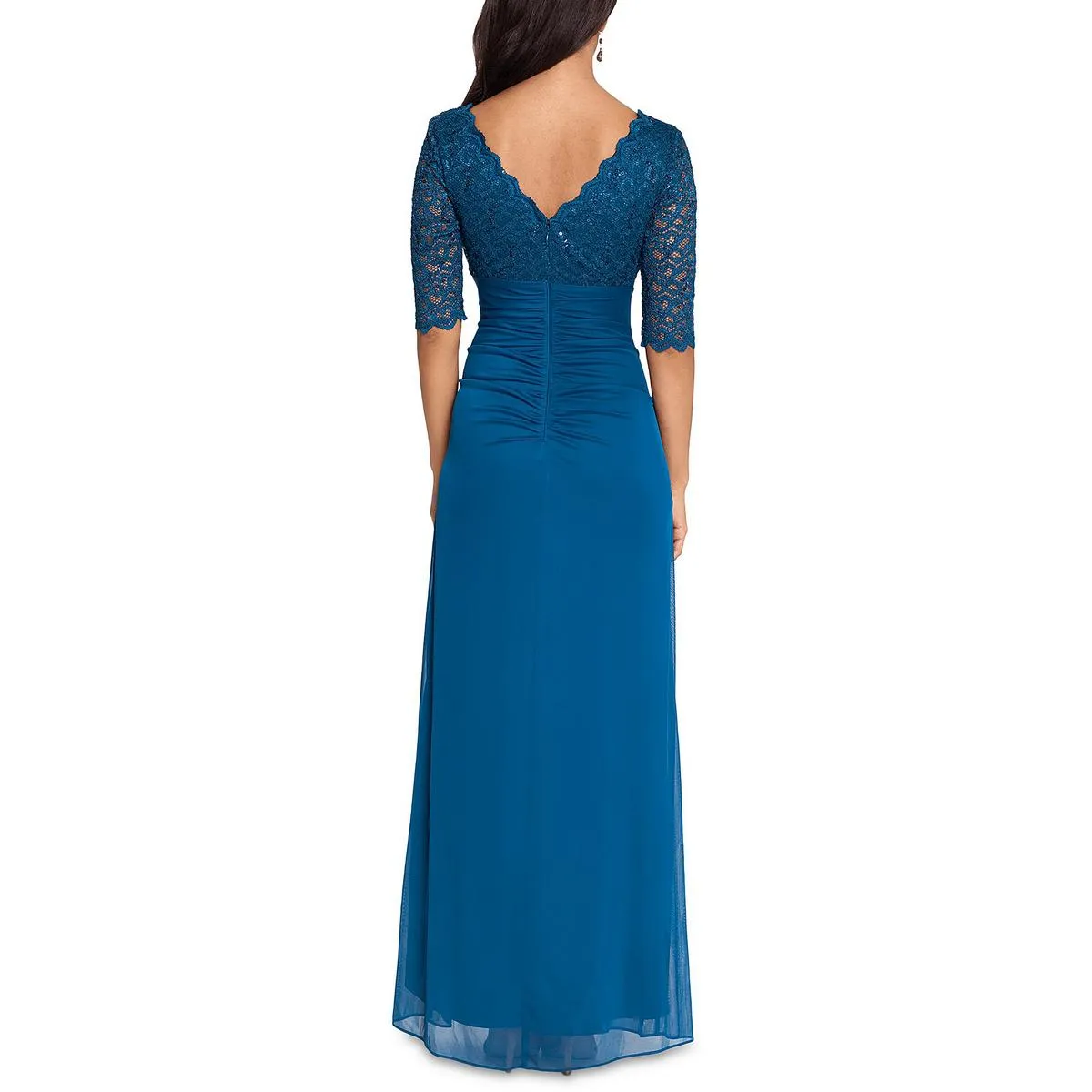 Worth Every Penny Womens Lace-Trim V-Neck Evening Dress  Limited Release!