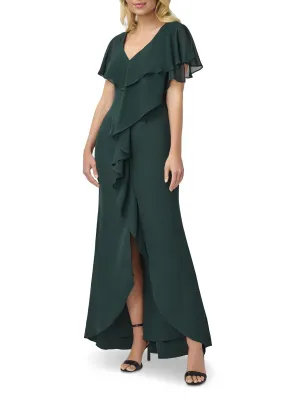 Worth Every Penny Womens Ruffled V-Neck Evening Dress  Ends Soon!