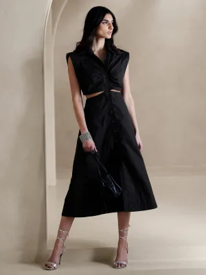 Yasmin Cut-Out Shirt Dress Banana Republic