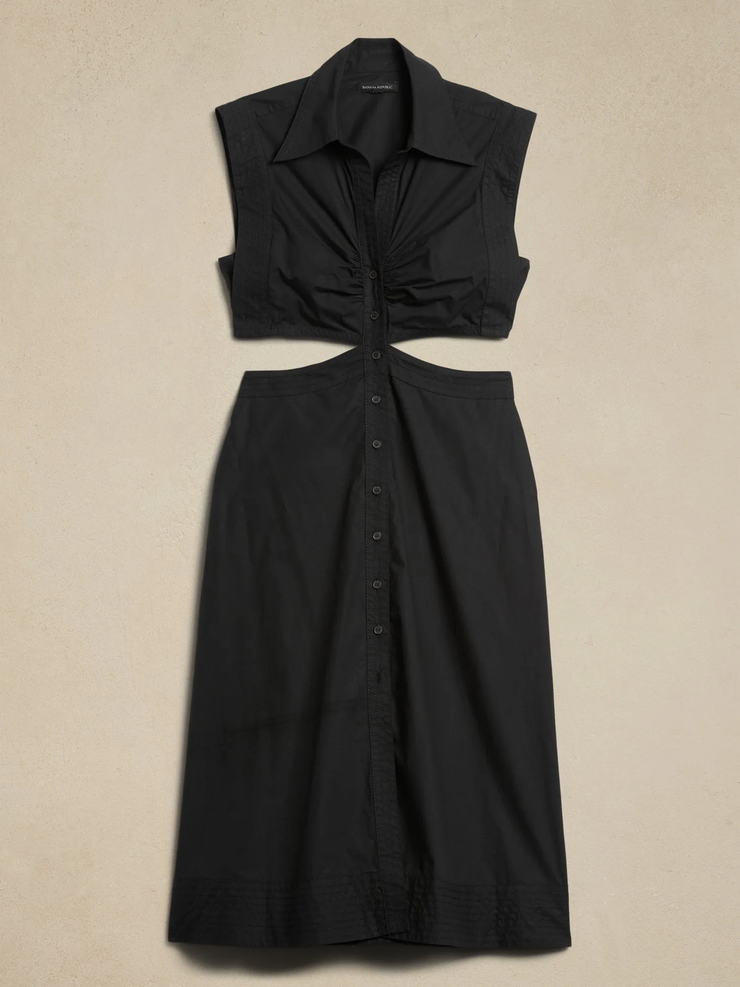 Yasmin Cut-Out Shirt Dress Banana Republic