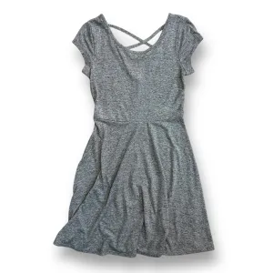 Youth Girl Size 10/12 Heather Gray Racer Back Short Sleeve Twirl Dress