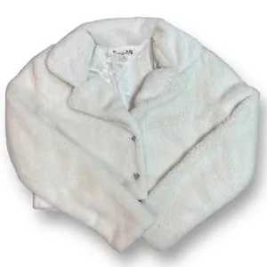 Youth Girl Size 16 Special Occasion Sweater White Fur Spring Dress Shrug Jacket