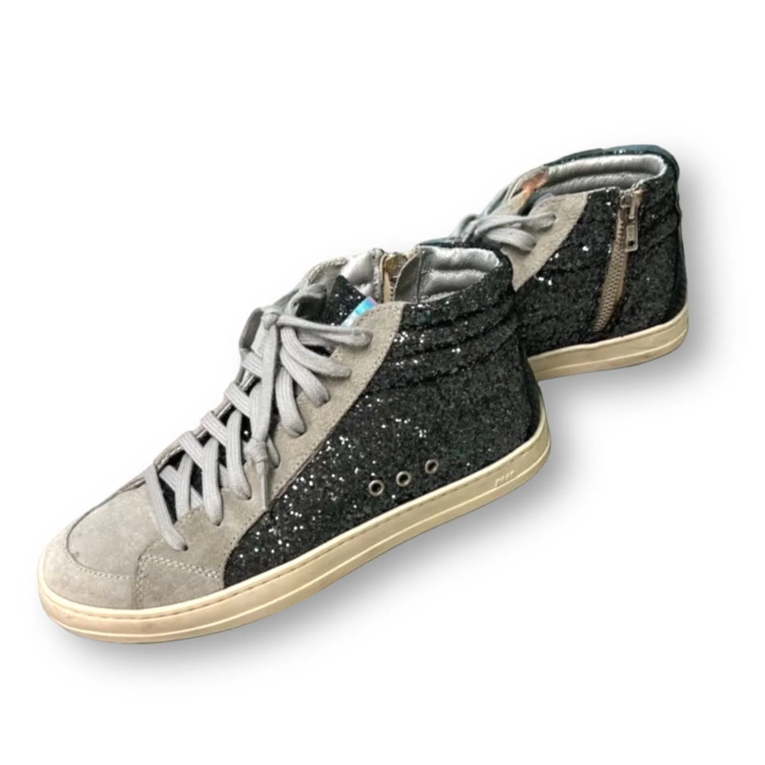 Youth Girl Size 5 italian Fur Side-Zip Specialty High-Top Fashion Sneakers
