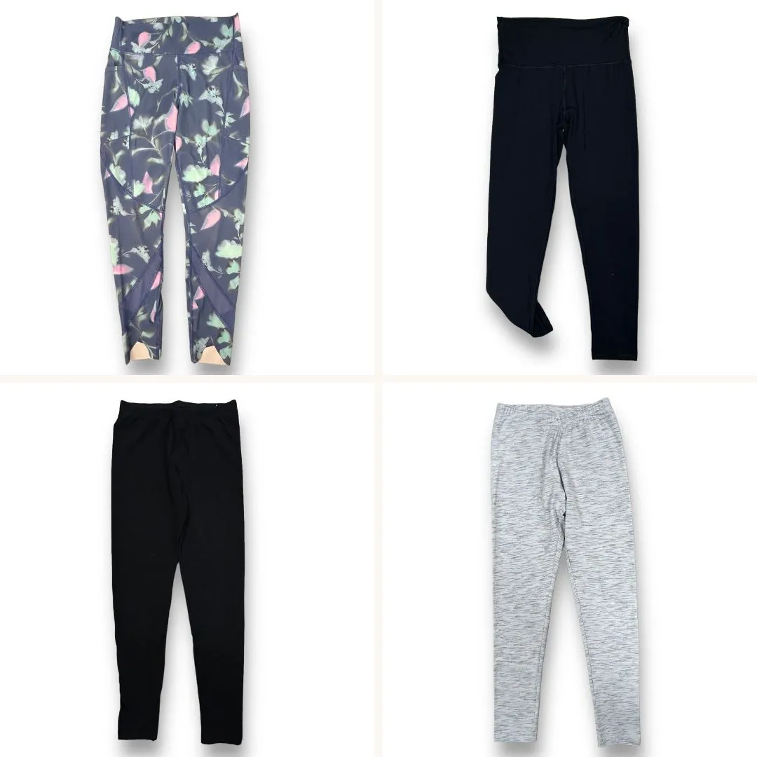 Youth Girls Athletic Leggings Size 14/16 Soft Stretch 4-Pack Mixed Lot