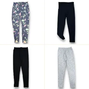 Youth Girls Athletic Leggings Size 14/16 Soft Stretch 4-Pack Mixed Lot