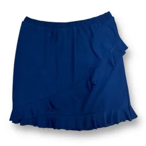 Youth Girls Boutique Un Deux Trois Size 12 Navy Ruffled Skirt