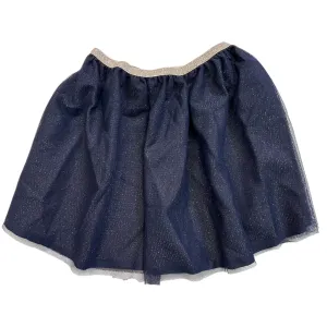 Youth Girls Size 10/12 Shimmery Navy Tulle Pull On Skirt with Elastic Waist