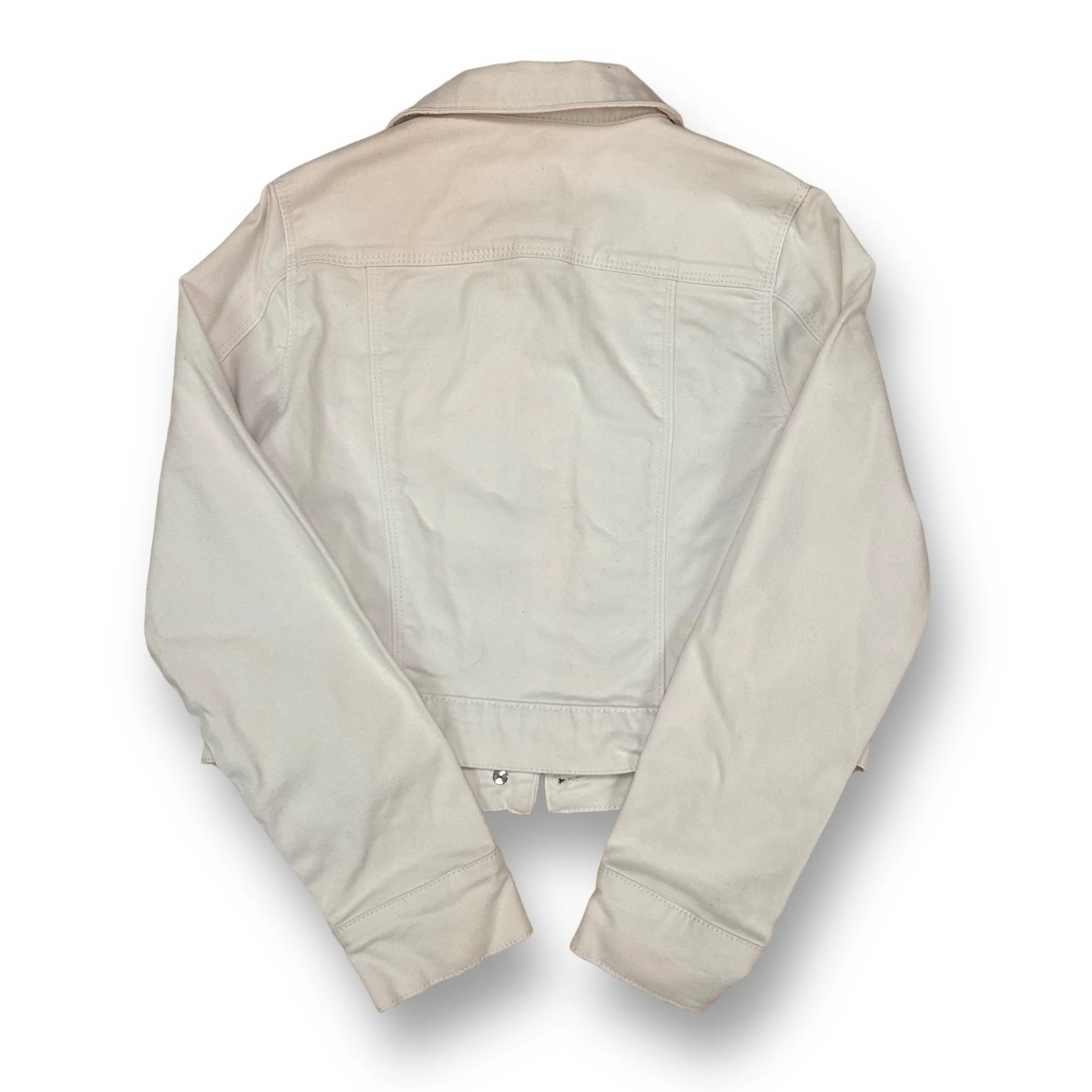 Youth Girls Size 10/12 White Denim Button Up Jean Jacket