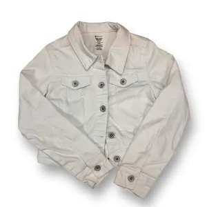 Youth Girls Size 10/12 White Denim Button Up Jean Jacket