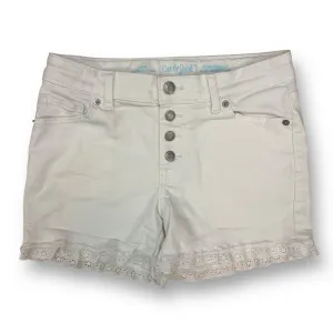 Youth Girls Size 10/12 White Denim Lace Trimmed Jean Shorts