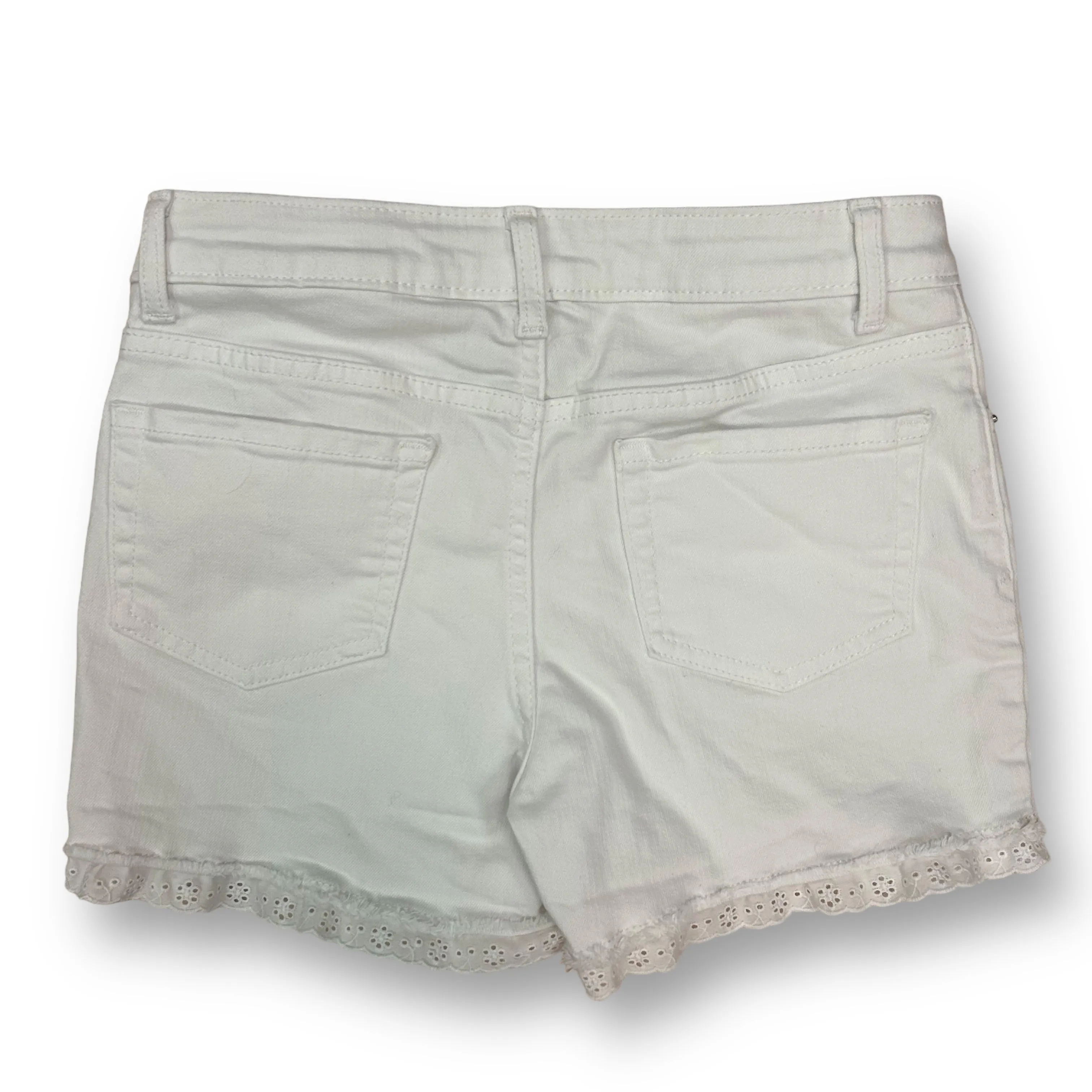 Youth Girls Size 10/12 White Denim Lace Trimmed Jean Shorts