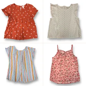 Youth Girls Size 14 Blouse Collection of 4 Short Sleeve Boho Style Tops
