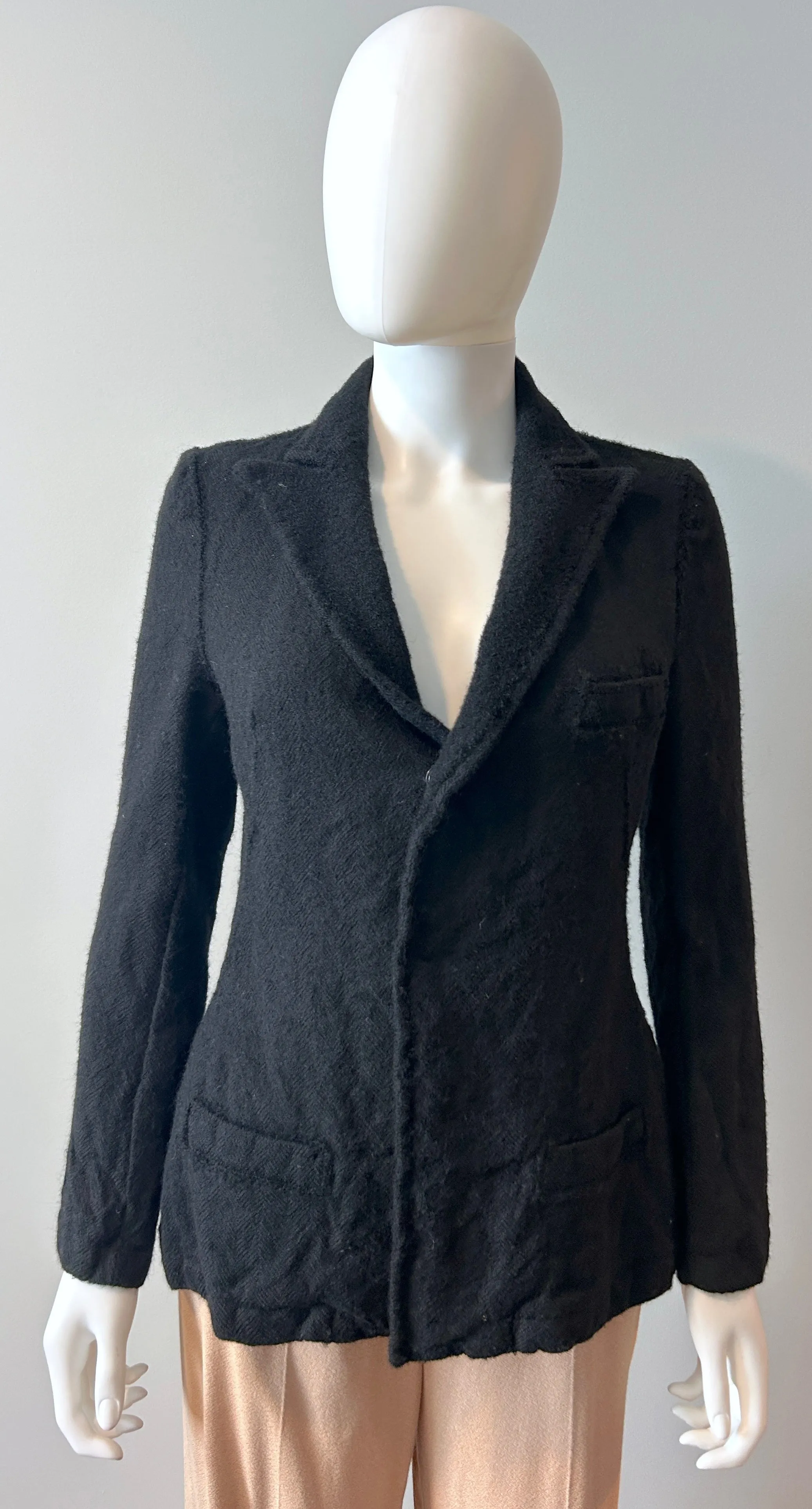 Y's by Yohji Yamamoto Black Wool Blazer Size 2