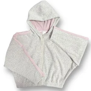 Zella Girl Youth Size 10/12 Gray Full Zip Sweatshirt Athletic Cropped Hoodie