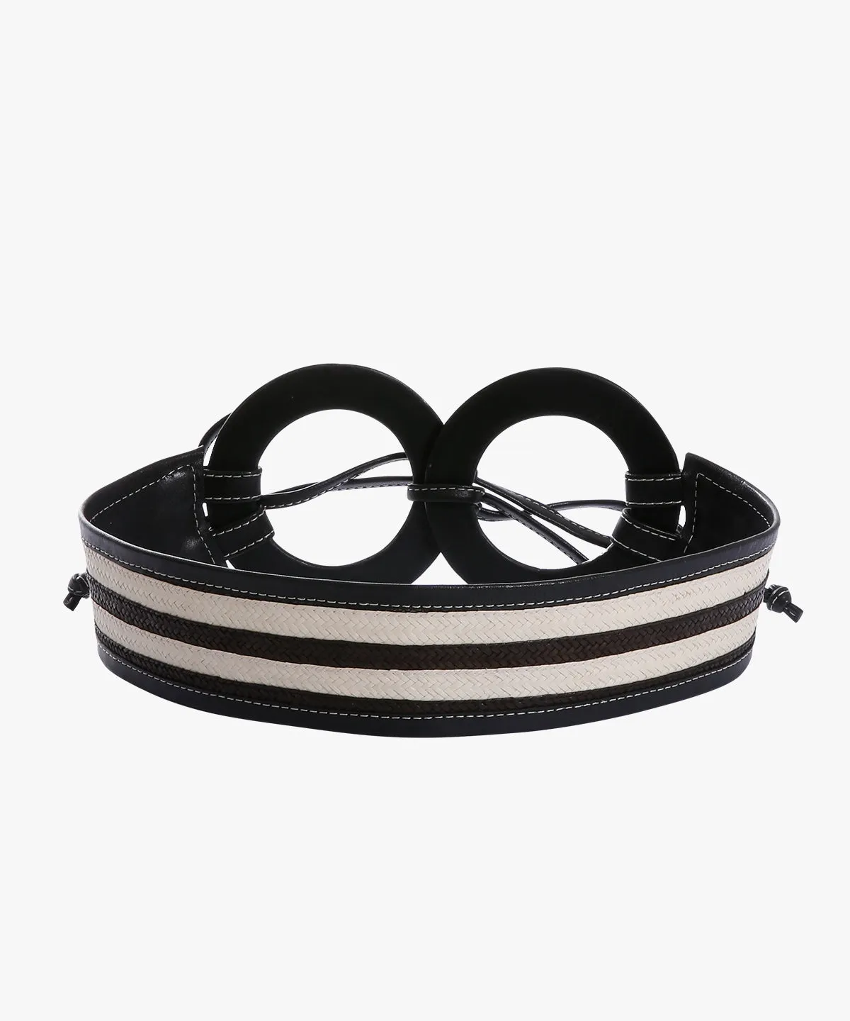 Zen Belt in Raffia and Leather