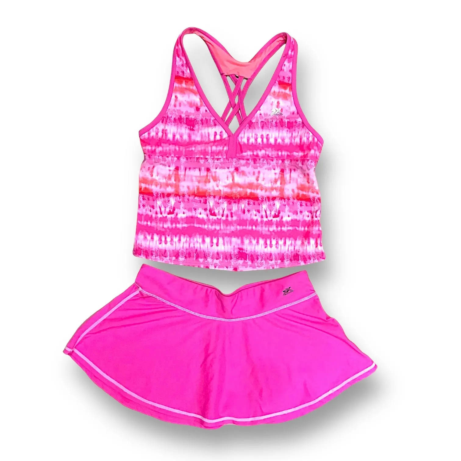 Zero Xposur Youth Girl Size 16 Bikini 3-Pc Tankini Swimsuit with Swim Skirt