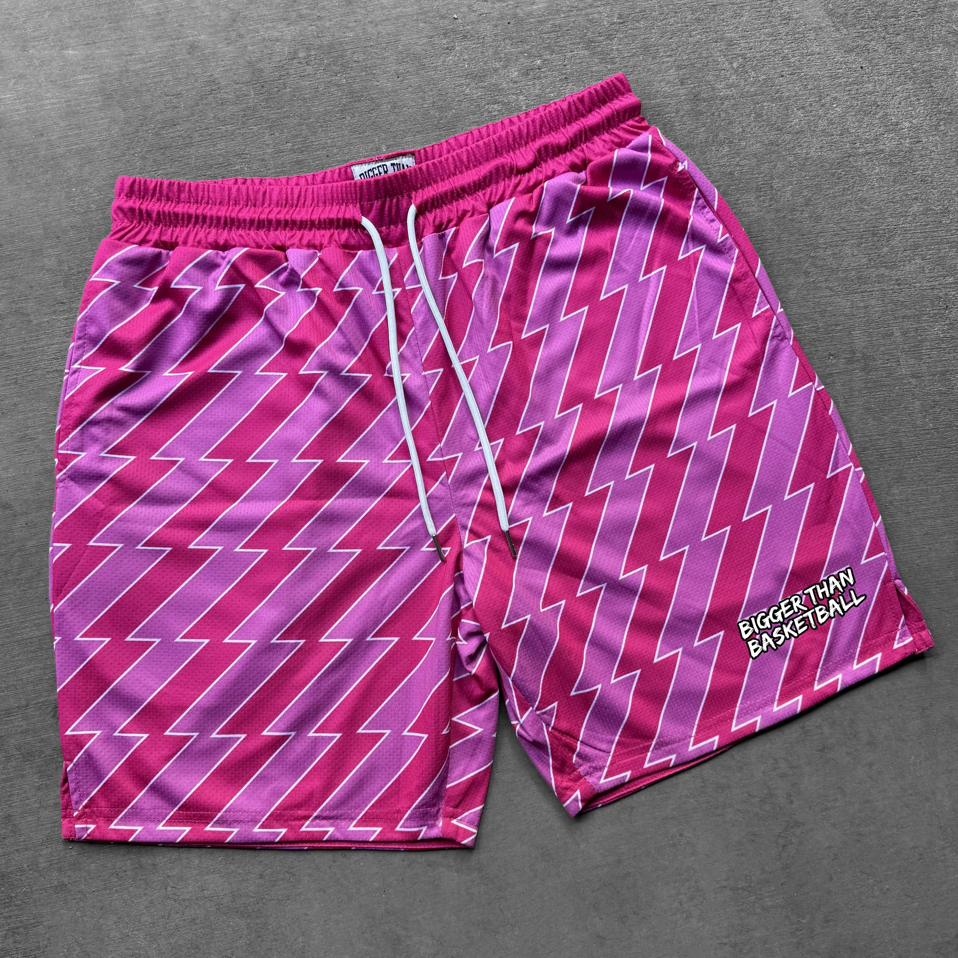 Zig-Zag - Shorts - Pink Bigger Than Basketball,