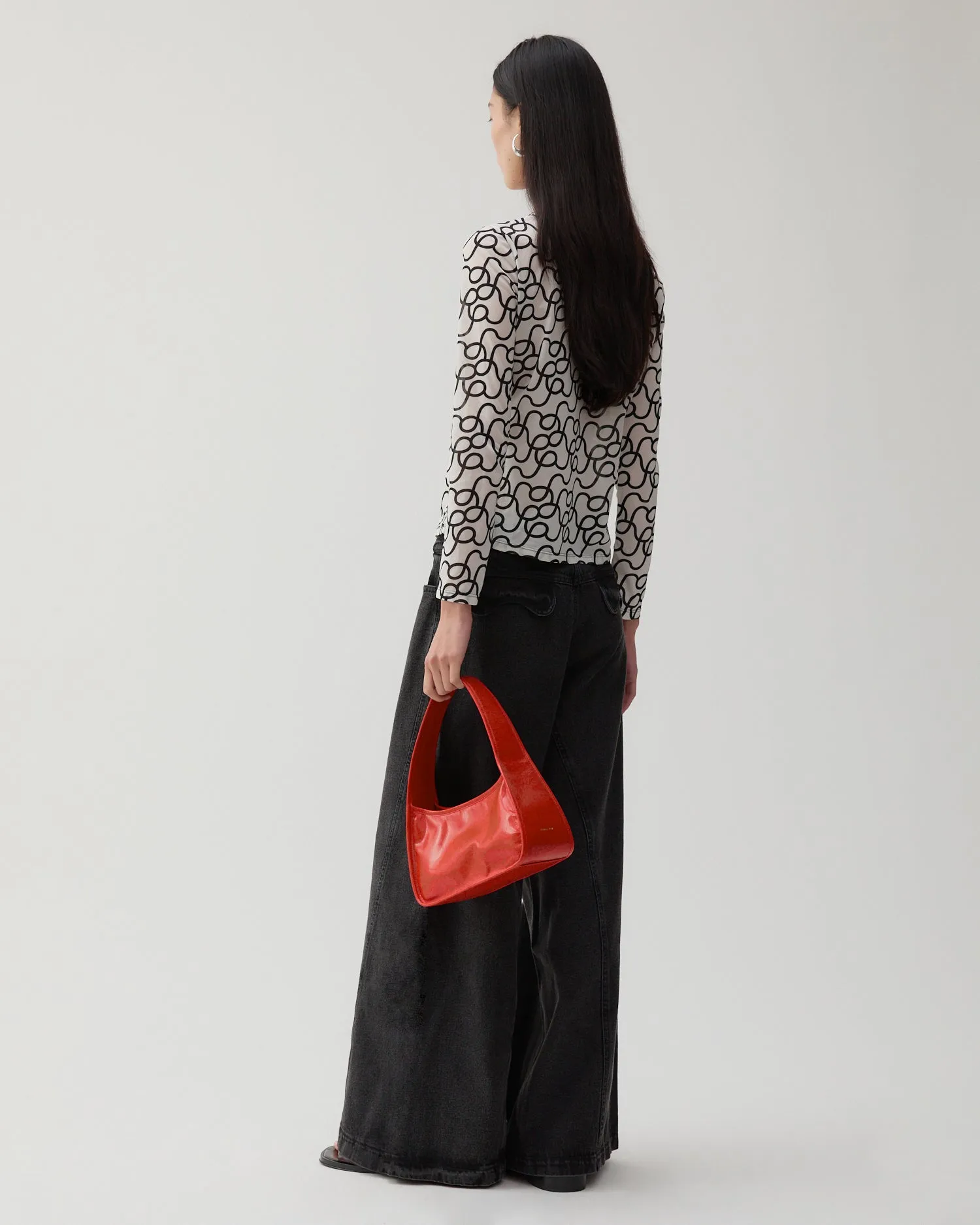 Zoya Top Mesh Printed Off-White