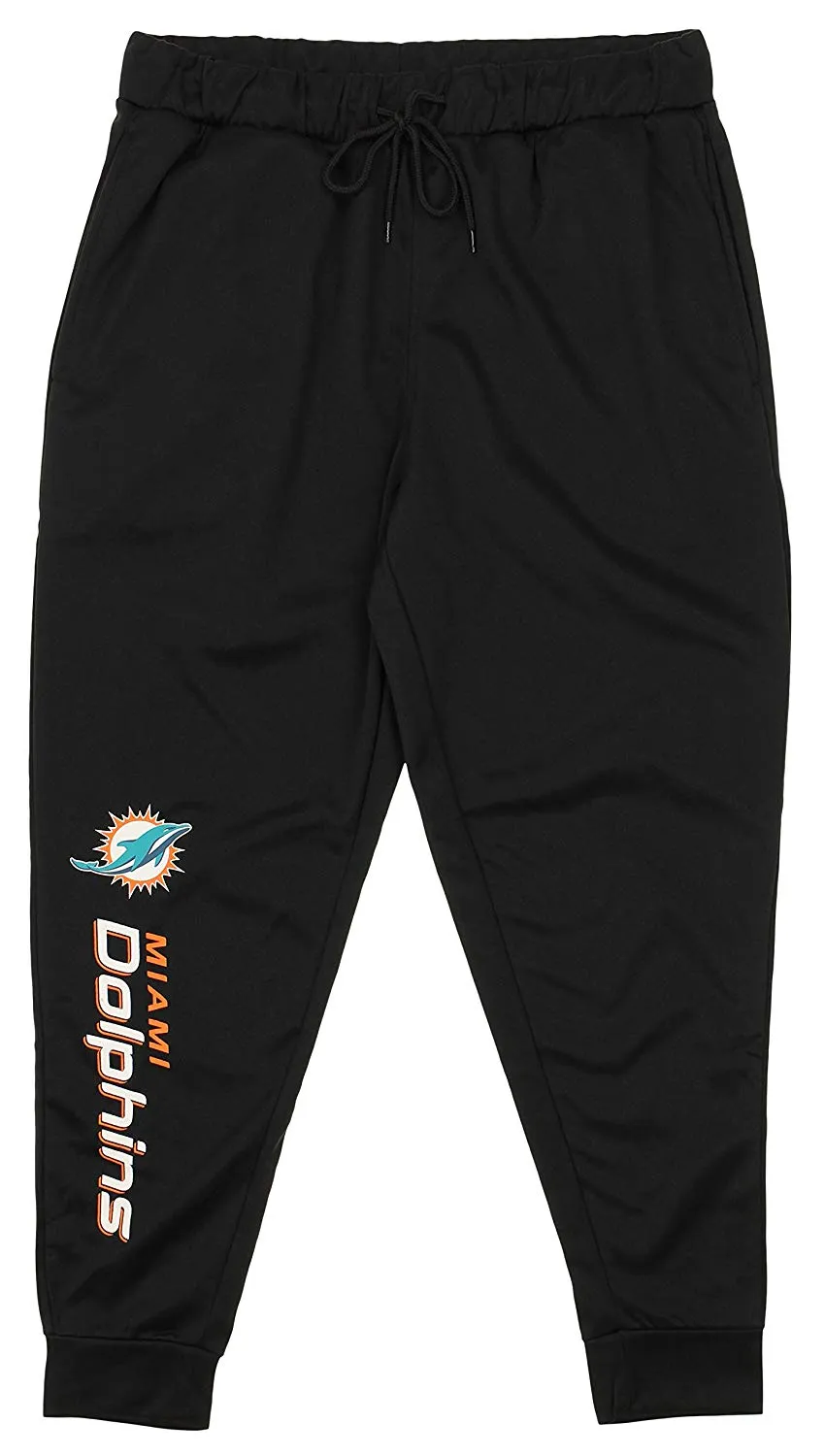 Zubaz NFL Miami Dolphins Men's Poly Fleece Jogger, Black